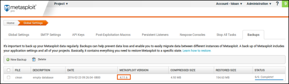 Backup version