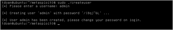 Create user account