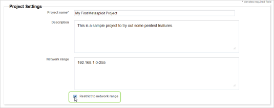 Network Restriction option